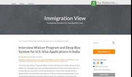 
							         Interview Waiver Program and Drop Box System for U.S. Visa ...								  
							    