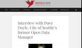 
							         Interview with Dave Doyle, City of Seattle's former Open Data Manager ...								  
							    