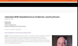 
							         Interview With RapidAdvance Chairman Jeremy Brown – Broker Fair ...								  
							    