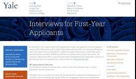 
							         Interviews for First-Year Applicants | Yale College ... - Yale Admissions								  
							    
