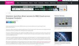 
							         Interxion launches direct access to IBM Cloud across ... - Capacity Media								  
							    