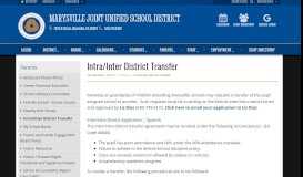 
							         Intra/Inter District Transfer - Marysville Joint Unified School District								  
							    