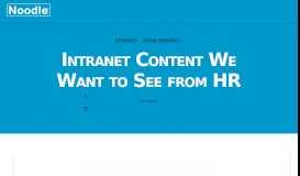 
							         Intranet Content We Want to See from HR - Noodle Intranet Software								  
							    