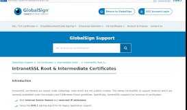 
							         IntranetSSL Root & Intermediate Certific... - GlobalSign Support Portal								  
							    