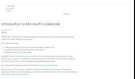 
							         Intro to Microsoft Collaborate - Collaborate | Microsoft Docs								  
							    