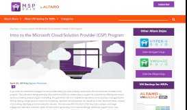 
							         Intro to the Microsoft Cloud Solution Provider (CSP) Program - Altaro								  
							    