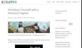 
							         Introduce Yourself with a Personal Tagline - Stafflink Solutions Blog								  
							    