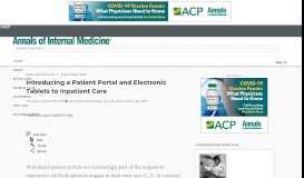 
							         Introducing a Patient Portal and Electronic Tablets to Inpatient Care ...								  
							    