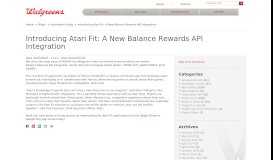 
							         Introducing Atari Fit: A New Balance ... - Walgreens Developer Portal								  
							    