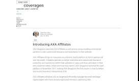 
							         Introducing AXA Affiliates - Coverager								  
							    