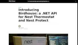 
							         Introducing Birdhouse: a .NET API for Nest Thermostat ... - Mitch Denny								  
							    