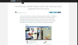 
							         Introducing LinkedIn Student Job Portal: Helping recent graduates find ...								  
							    