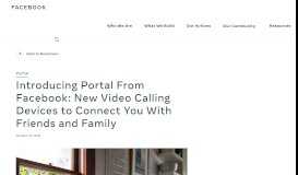
							         Introducing Portal From Facebook: New Video Calling Devices to ...								  
							    