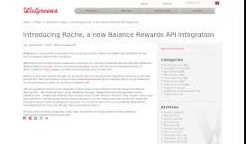 
							         Introducing Roche, a new Balance ... - Walgreens Developer Portal								  
							    