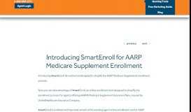 
							         Introducing SmartEnroll for AARP Medicare Supplement Enrollment ...								  
							    