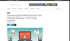 
							         Introducing the AvePoint Portal! Your Personal Gateway To All Things ...								  
							    
