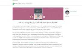 
							         Introducing the Freshdesk Developer Portal: Raise the bar on good ...								  
							    