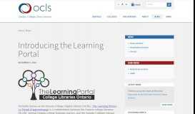 
							         Introducing the Learning Portal | Ontario Colleges Library Service								  
							    