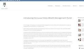 
							         Introducing the Lucas Fettes Wealth Management Portal | Lucas Fettes ...								  
							    