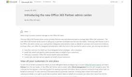 
							         Introducing the new Office 365 Partner admin center - Microsoft 365 Blog								  
							    