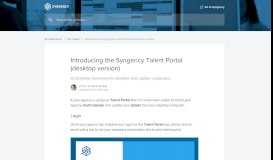 
							         Introducing the Syngency Talent Portal | Syngency Help Center								  
							    
