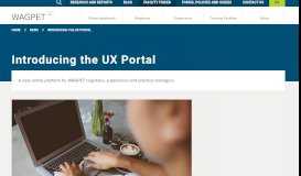 
							         Introducing the UX Portal | WAGPET								  
							    