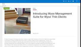 
							         Introducing Wyse Management Suite for Wyse Thin Clients								  
							    