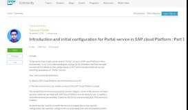 
							         Introduction and initial configuration for Portal service in SAP cloud ...								  
							    