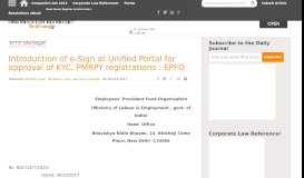 
							         Introduction of e-Sign at Unified Portal for approval of KYC, PMRPY ...								  
							    