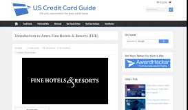
							         Introduction to Amex Fine Hotels & Resorts (FHR) - US Credit ...								  
							    