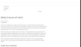 
							         Introduction to Azure IoT Hub | Microsoft Docs								  
							    