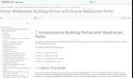 
							         Introduction to Building Portals with WebCenter Portal - Oracle Docs								  
							    