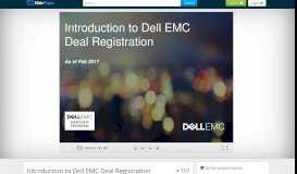 
							         Introduction to Dell EMC Deal Registration - ppt download - SlidePlayer								  
							    