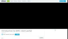 
							         Introduction to DIFC client portal on Vimeo								  
							    