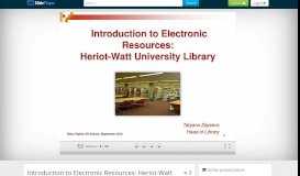 
							         Introduction to Electronic Resources: Heriot-Watt University ...								  
							    