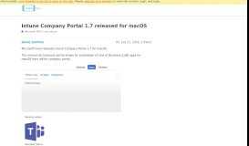 
							         Intune Company Portal 1.7 released for macOS - Microsoft EM+S and ...								  
							    