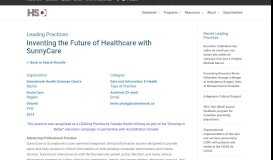 
							         Inventing the Future of Healthcare with SunnyCare - HSO Health ...								  
							    