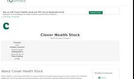 
							         Invest in or sell pre IPO stock of Clover Health - EquityZen								  
							    