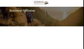 
							         Investment Affiliations — Kosmicki Investment Services								  
							    