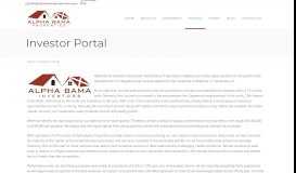 
							         Investor Portal - Alpha Bama Properties - Student Housing Tuscaloosa								  
							    