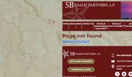 
							         Investor Portal - SB Value Partners, LP								  
							    