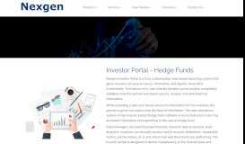 
							         Investor Portal Solutions| Hedge Funds Software | Nexgen								  
							    