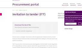 
							         Invitation to tender (ITT) | Procurement Portal | Mills & Reeve								  
							    