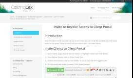 
							         Invite or Revoke Access to Client Portal – CosmoLex Support								  
							    