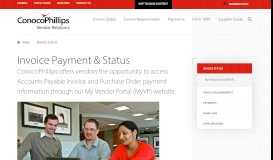 
							         Invoice Status | ConocoPhillips Vendor Relations								  
							    