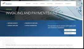 
							         Invoicing and payments - Suppliers FAQ - Exelon								  
							    