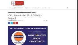 
							         IOCL Recruitment 2019 (Western Region) » MY MEGABHARTI								  
							    