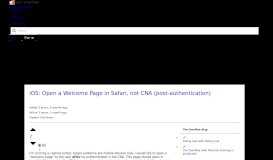 
							         iOS: Open a Welcome Page in Safari, not CNA (post-authentication ...								  
							    