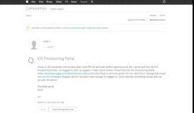 
							         iOS Provisioning Portal - Apple Community								  
							    