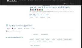 
							         Ipacct user information portal Results For Websites Listing								  
							    